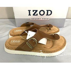 NEW IZOD Women's Charcy Adjustable Strap Memory Foam Sandal